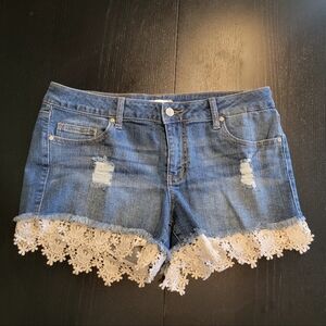 Altar'd State Jean Shorts with lace